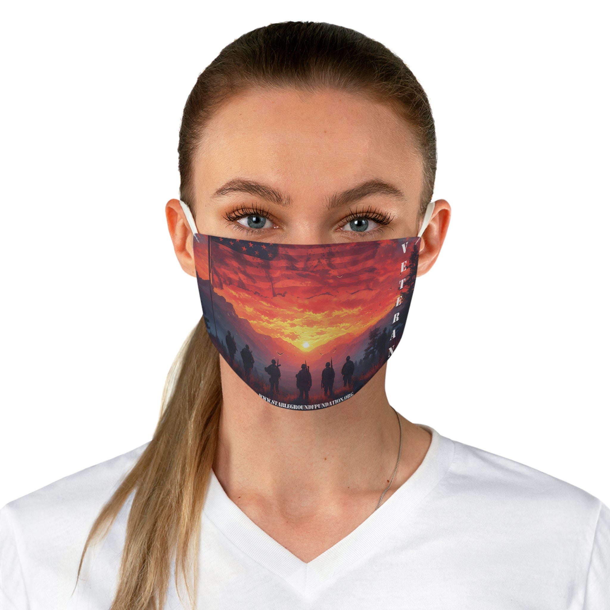 Veteran Sunset – Honor, Courage, and Freedom Face Mask