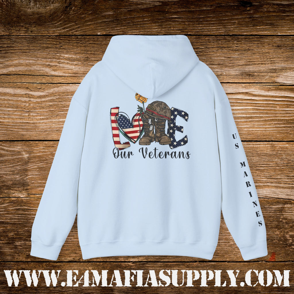 Love Our Veterans US Marines Memorial Hoodie