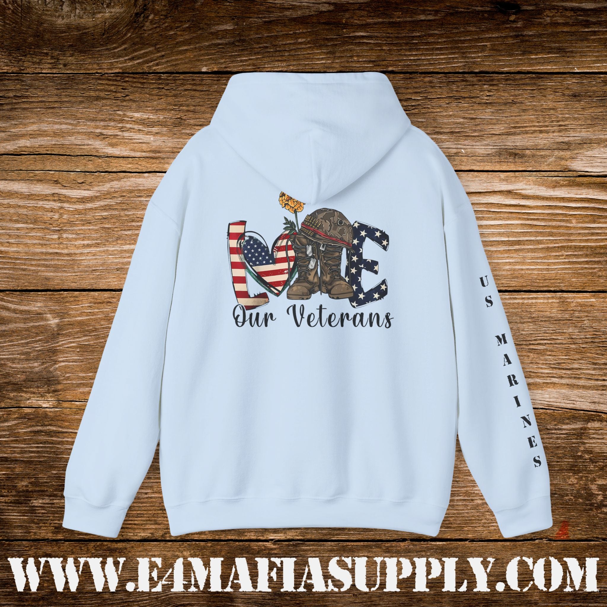 Love Our Veterans US Marines Memorial Hoodie