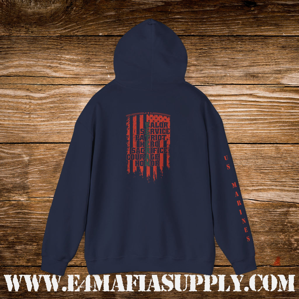 Valour, Service, Patriot, Hero – US Marines Hoodie