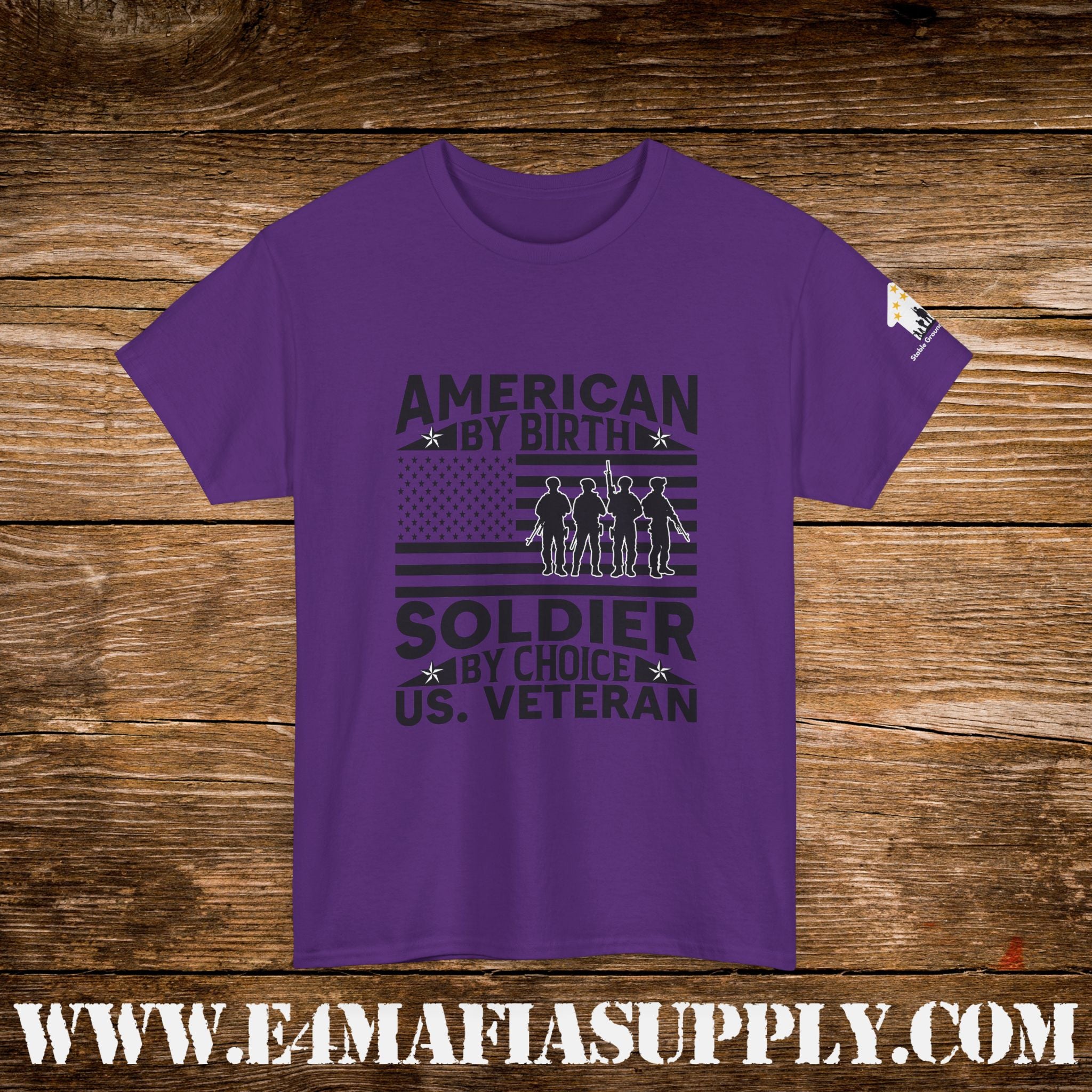 “American by Birth, Soldier by Choice” – U.S. Veteran Patriotic T-Shirt