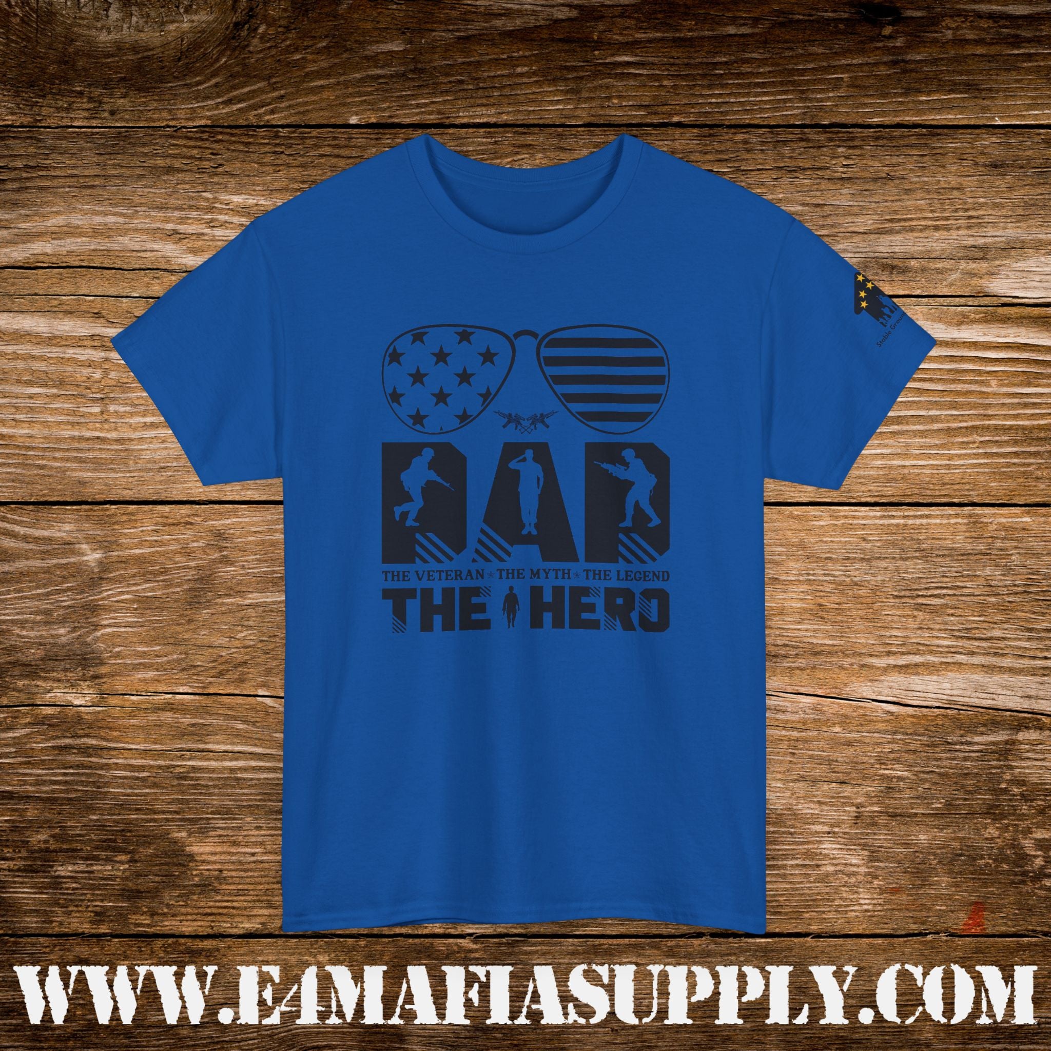 “The Veteran. The Myth. The Legend. The Hero.” – Patriotic Military Sunglasses T-Shirt