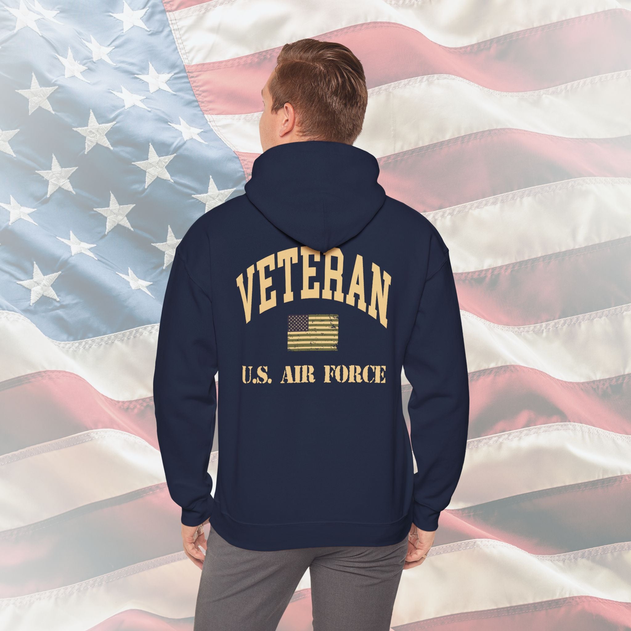 “U.S. Air Force Veteran Flag” Military Pride Hoodie