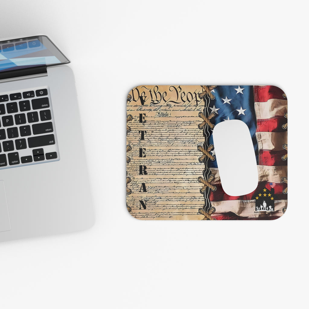 Veteran Constitution & Flag Mouse Pad – Patriotic Freedom Desk Gear
