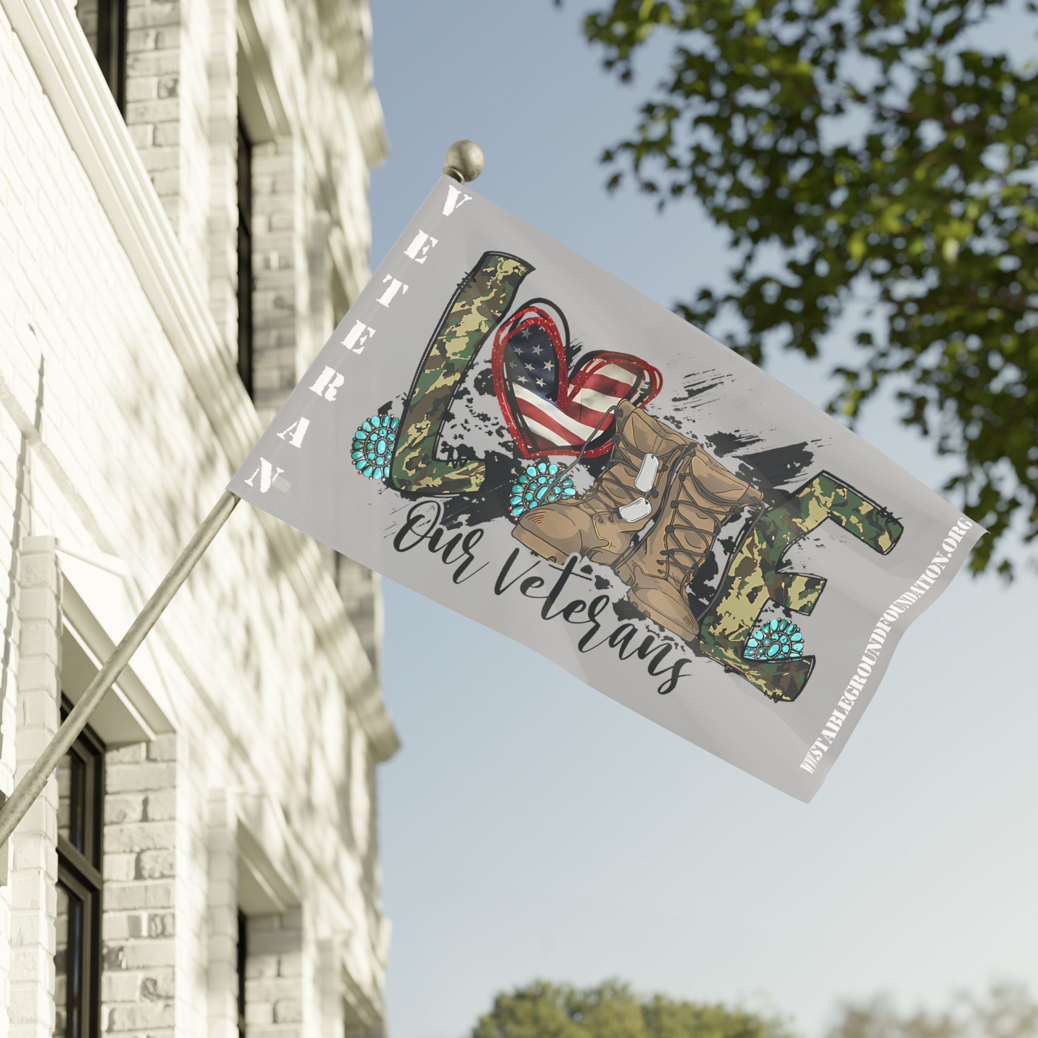 Love Our Veterans Flag – Patriotic Military Appreciation Flag