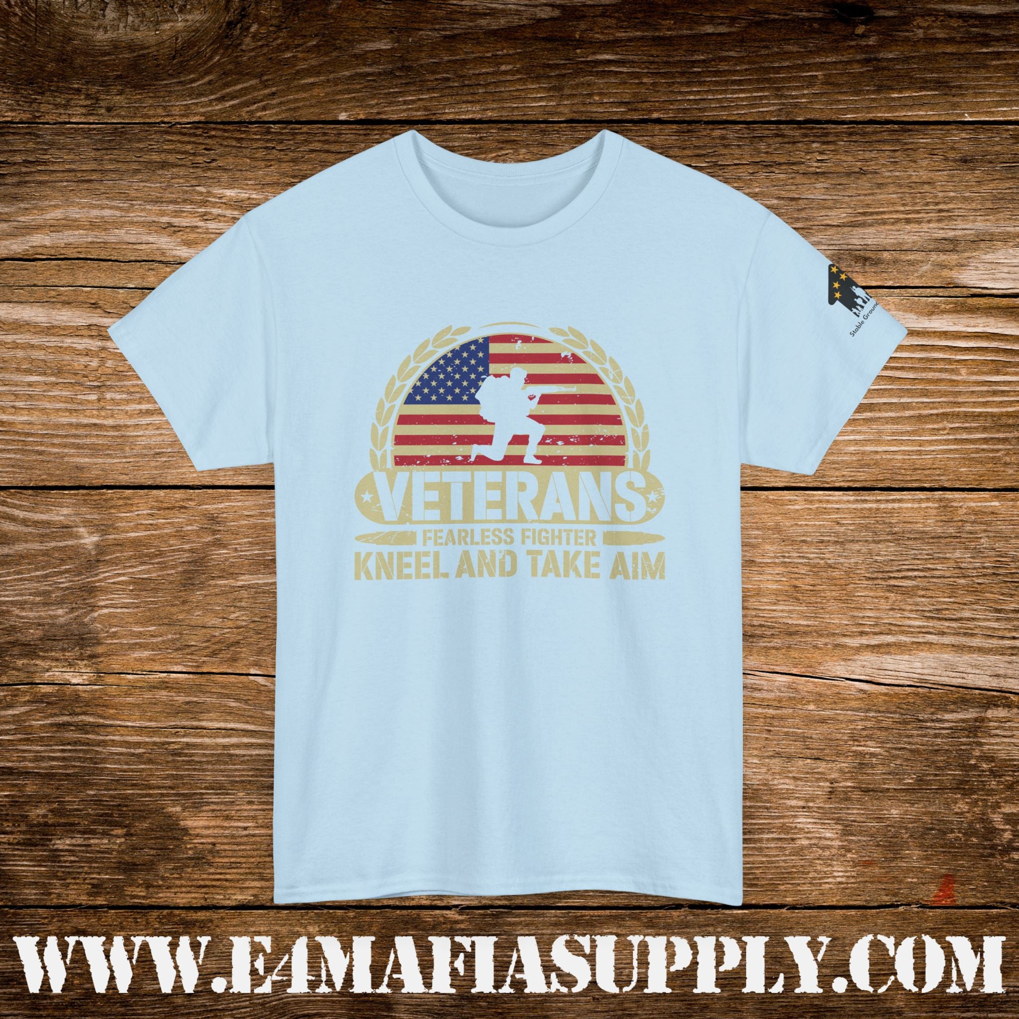 “Veterans: Kneel and Take Aim” – Fearless Patriotic Military T-Shirt