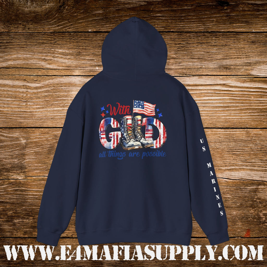 With God All Things Are Possible – US Marines Hoodie