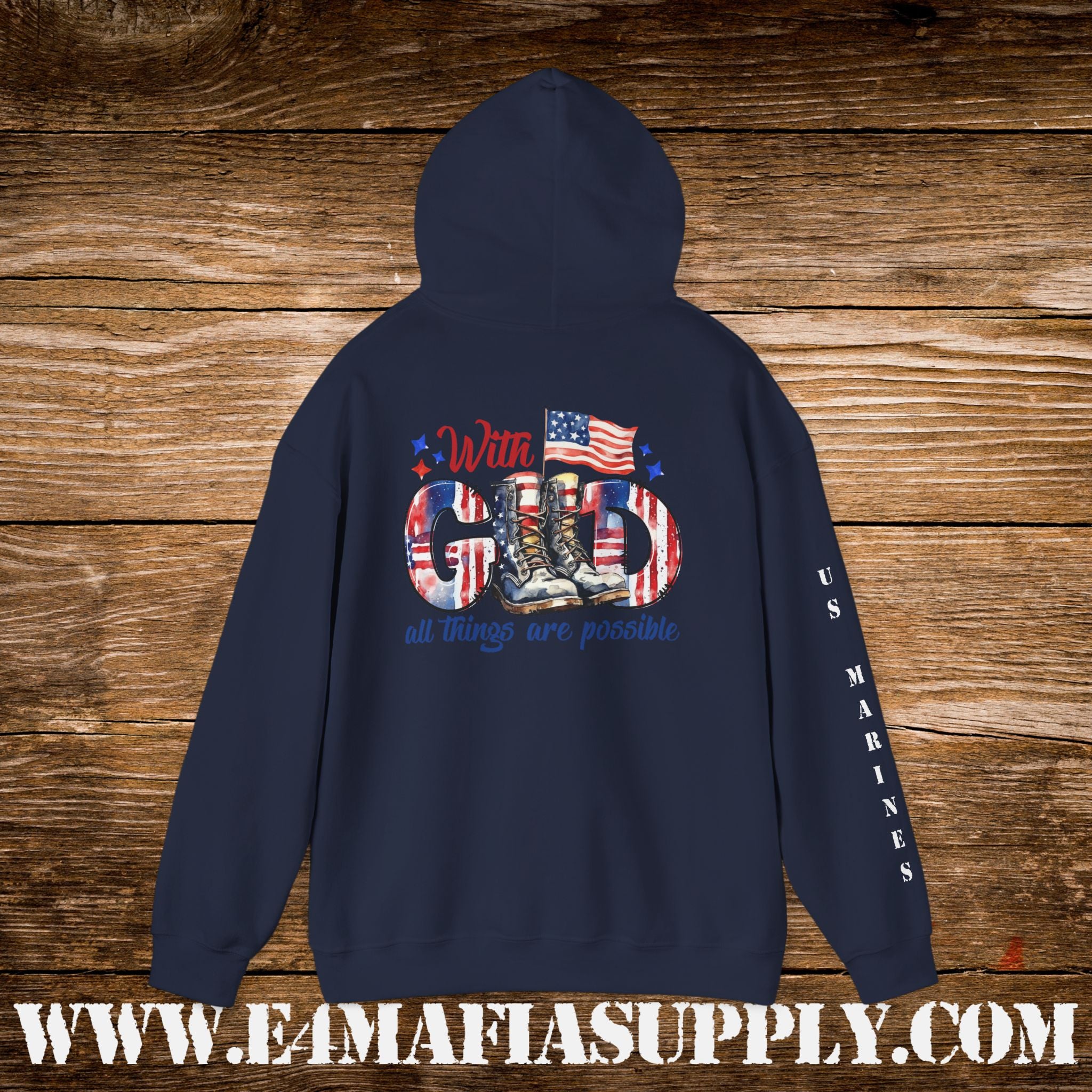 With God All Things Are Possible – US Marines Hoodie