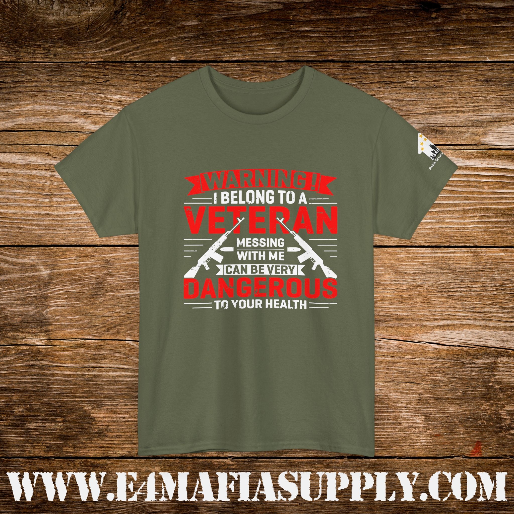 “Warning: I Belong to a Veteran — Dangerous to Your Health” T-Shirt