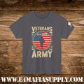 “Proud Army Veteran” – Patriotic Soldier Silhouette Flag T-Shirt