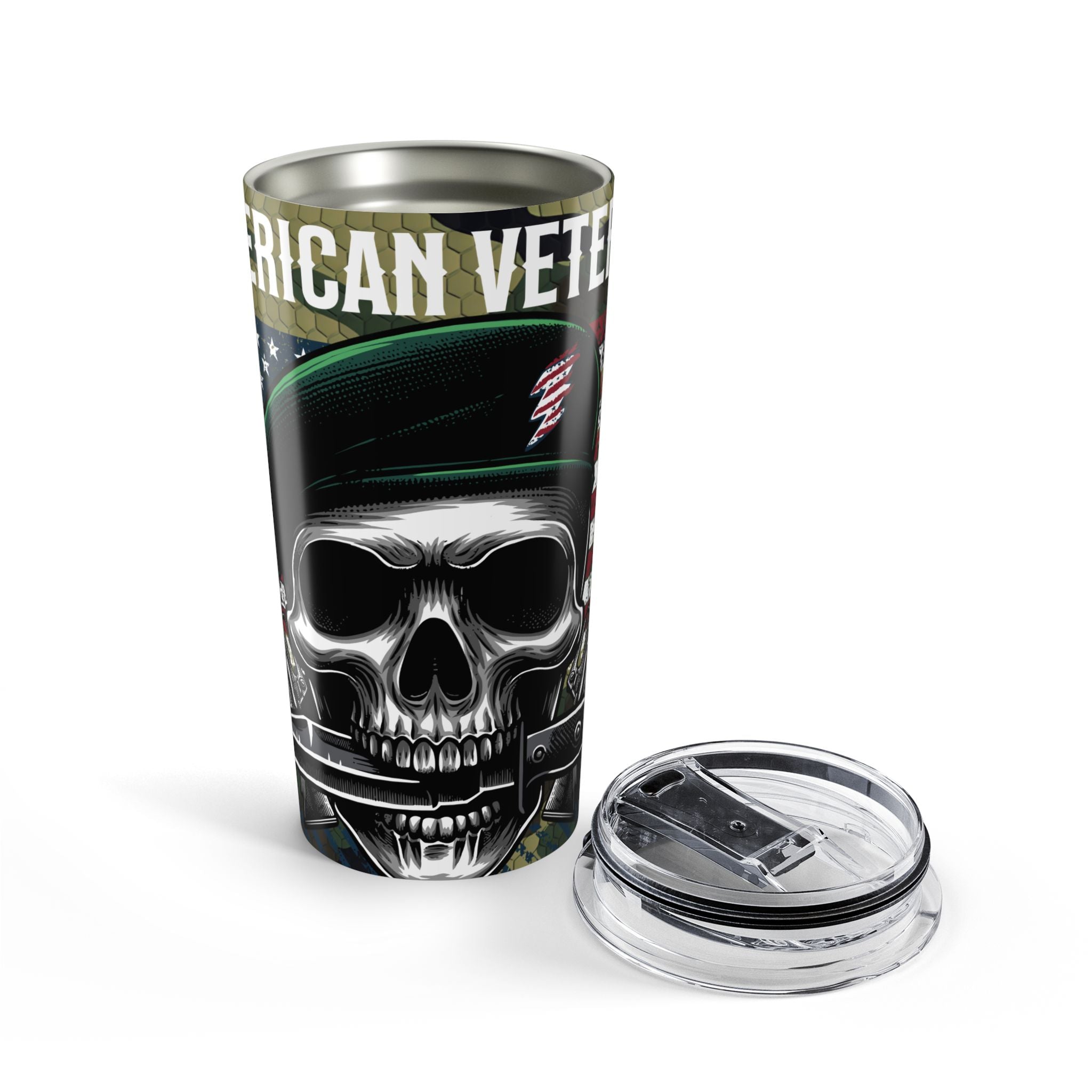 Special Forces Spirit — American Veteran Skull Tumbler with Attitude