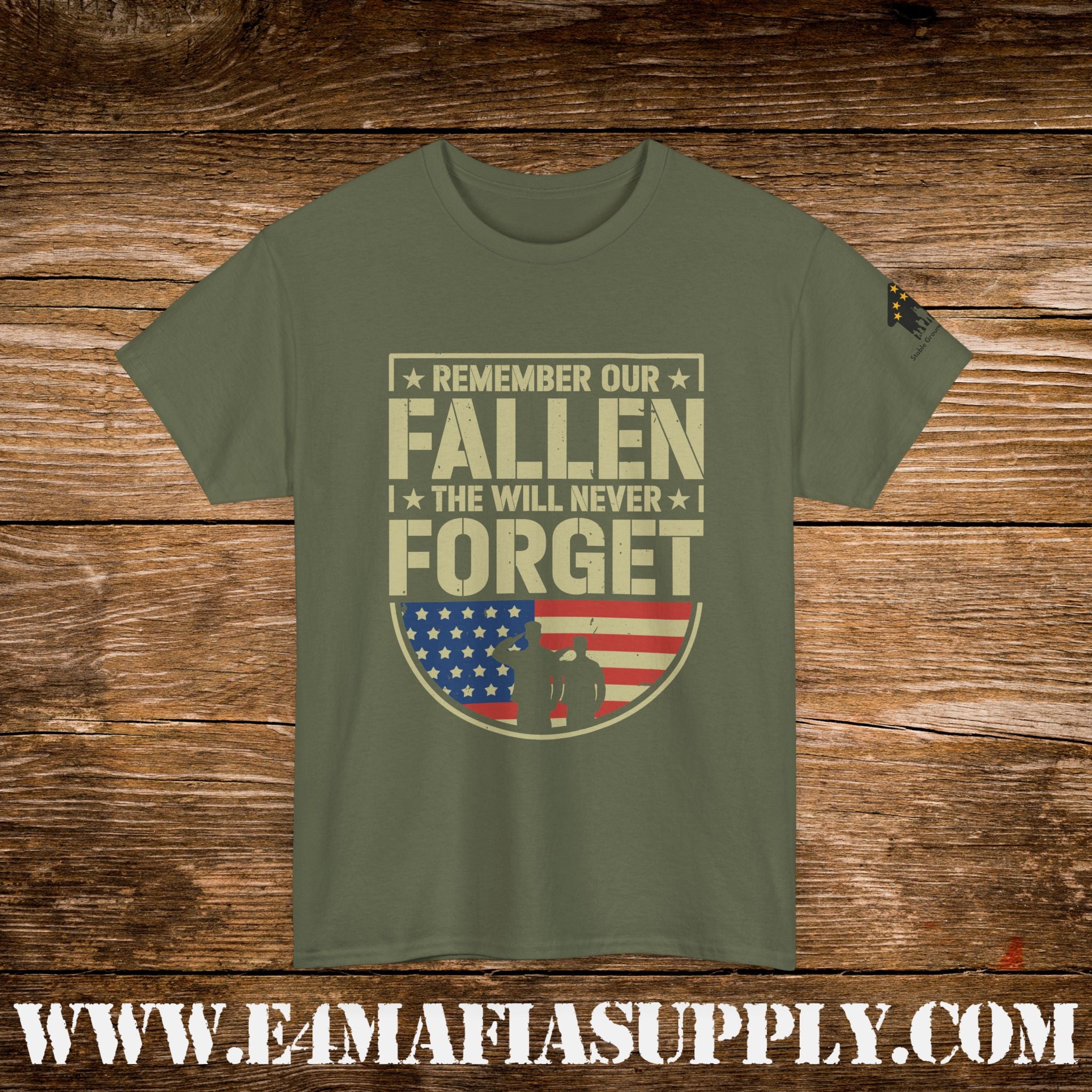 “Remember Our Fallen – We Will Never Forget” – Patriotic Memorial Veteran T-Shirt