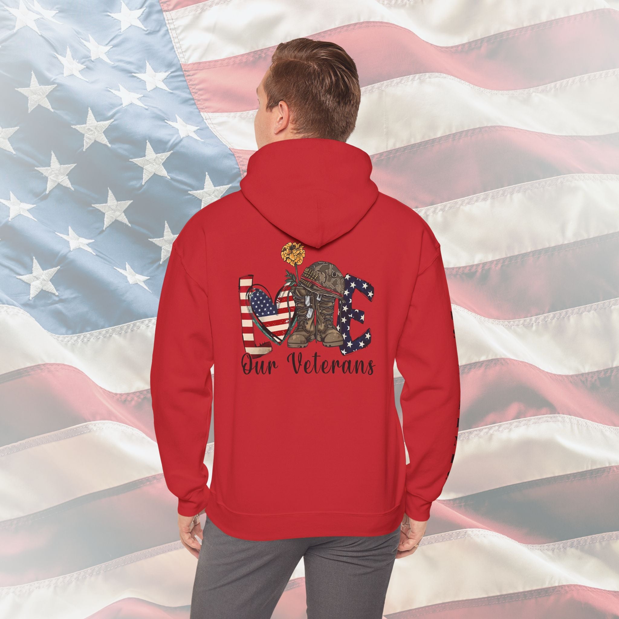 Love Our Veterans US Marines Memorial Hoodie