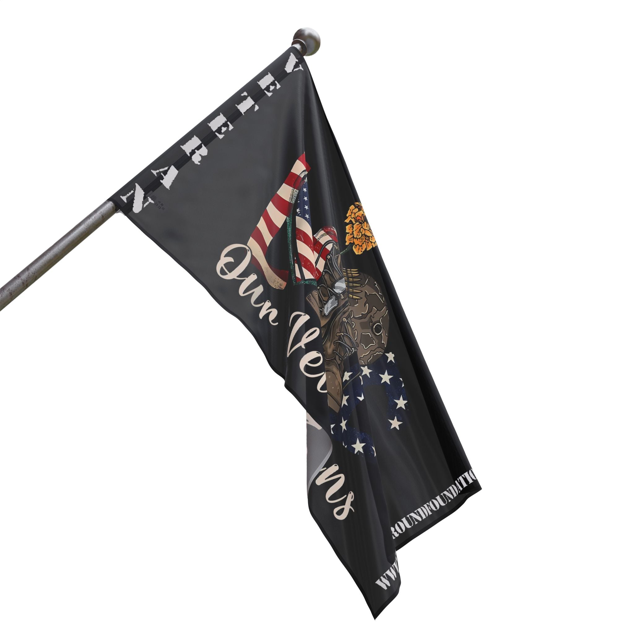 Love Our Veterans — Patriotic Flag Honoring Service, Sacrifice & Strength