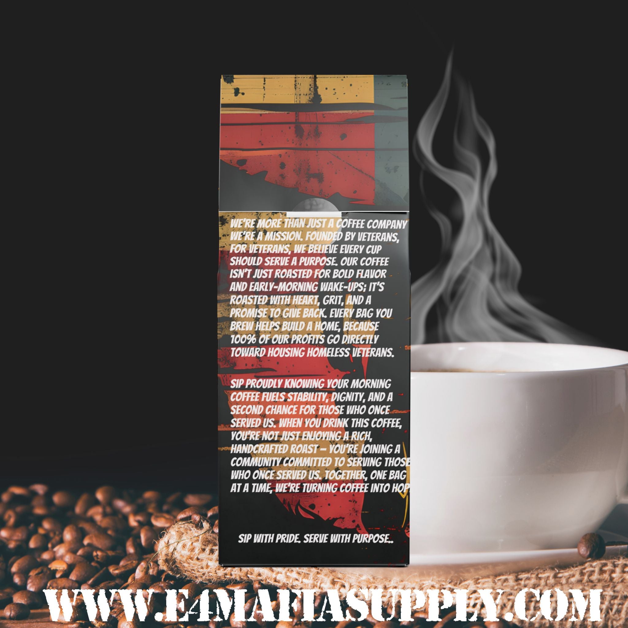 Salty Veteran Roast | Medium-Dark Roast Coffee by E-4 Mafia Roasting Co. | Strong Coffee for Tough Mornings