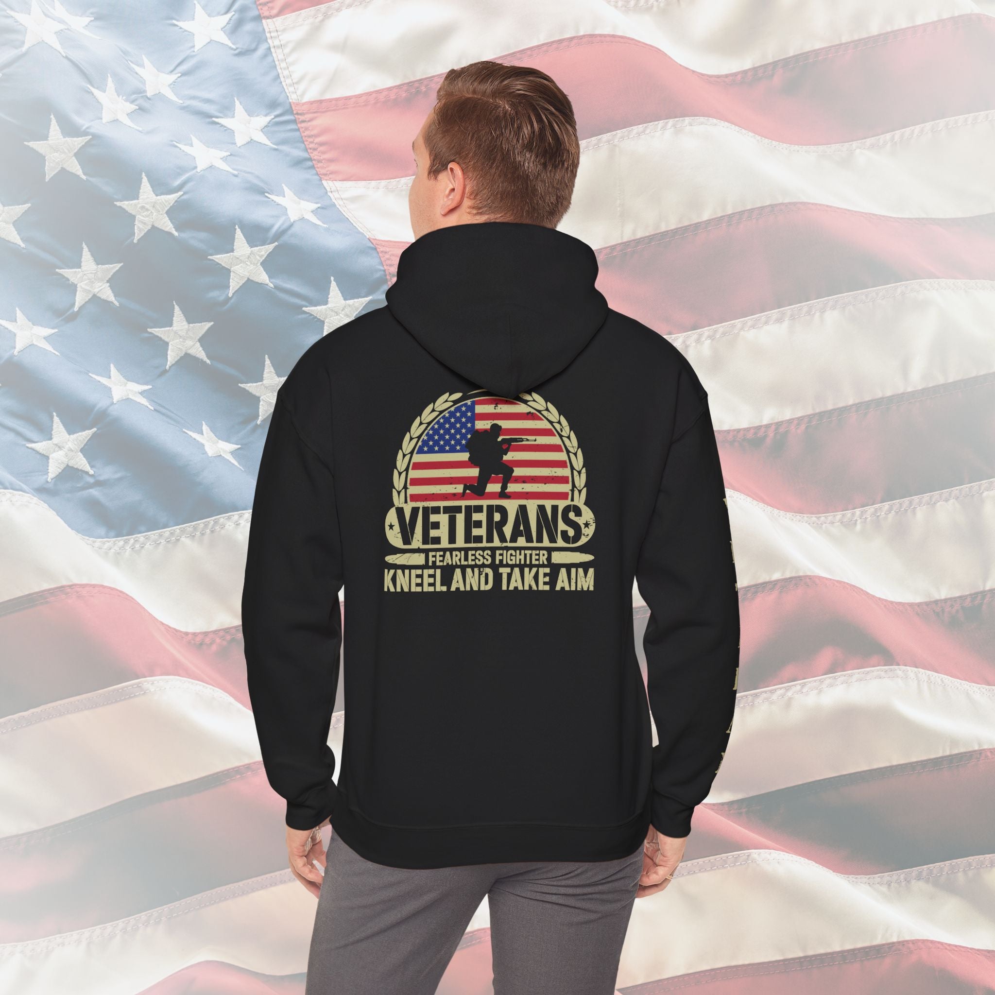 Veterans Kneel and Take Aim – Patriotic Hoodie
