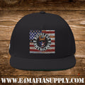 Patriotic “Ruthless Americans” Flat Bill Cap with Eagle and American Flag