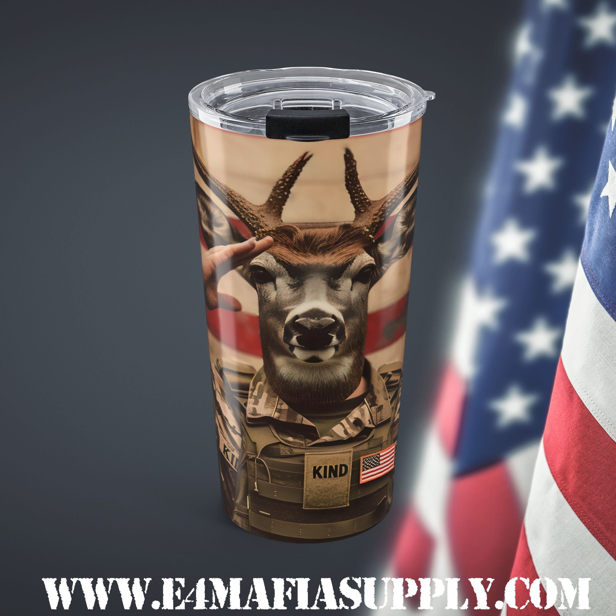 Reporting for Duty — The Tactical Deer Tumbler That Salutes Your Sense of Humor