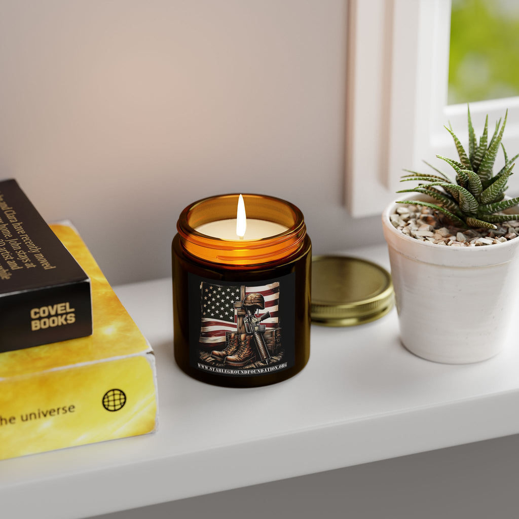 Battlefield Honor Candle – Soldier and Flag Memorial Tribute