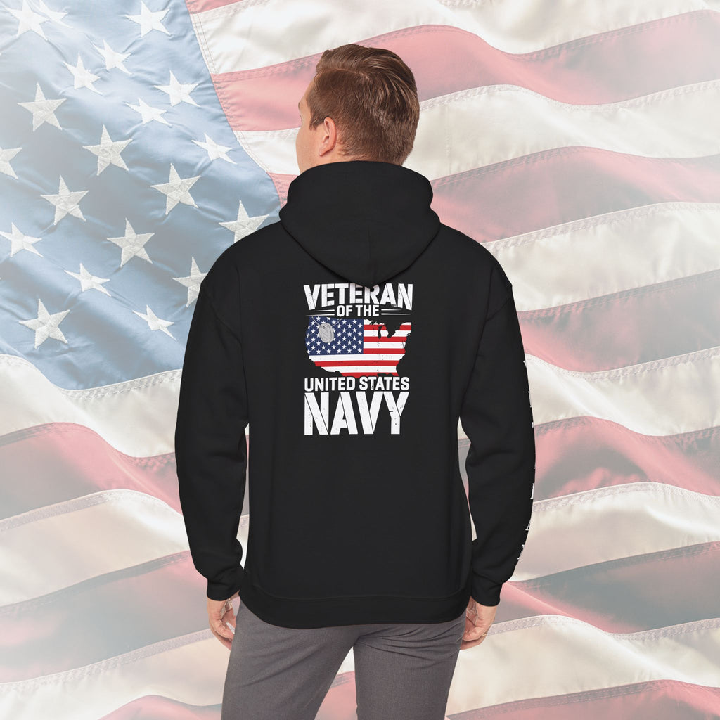 United States Navy Veteran Hoodie – Patriotic Flag Edition