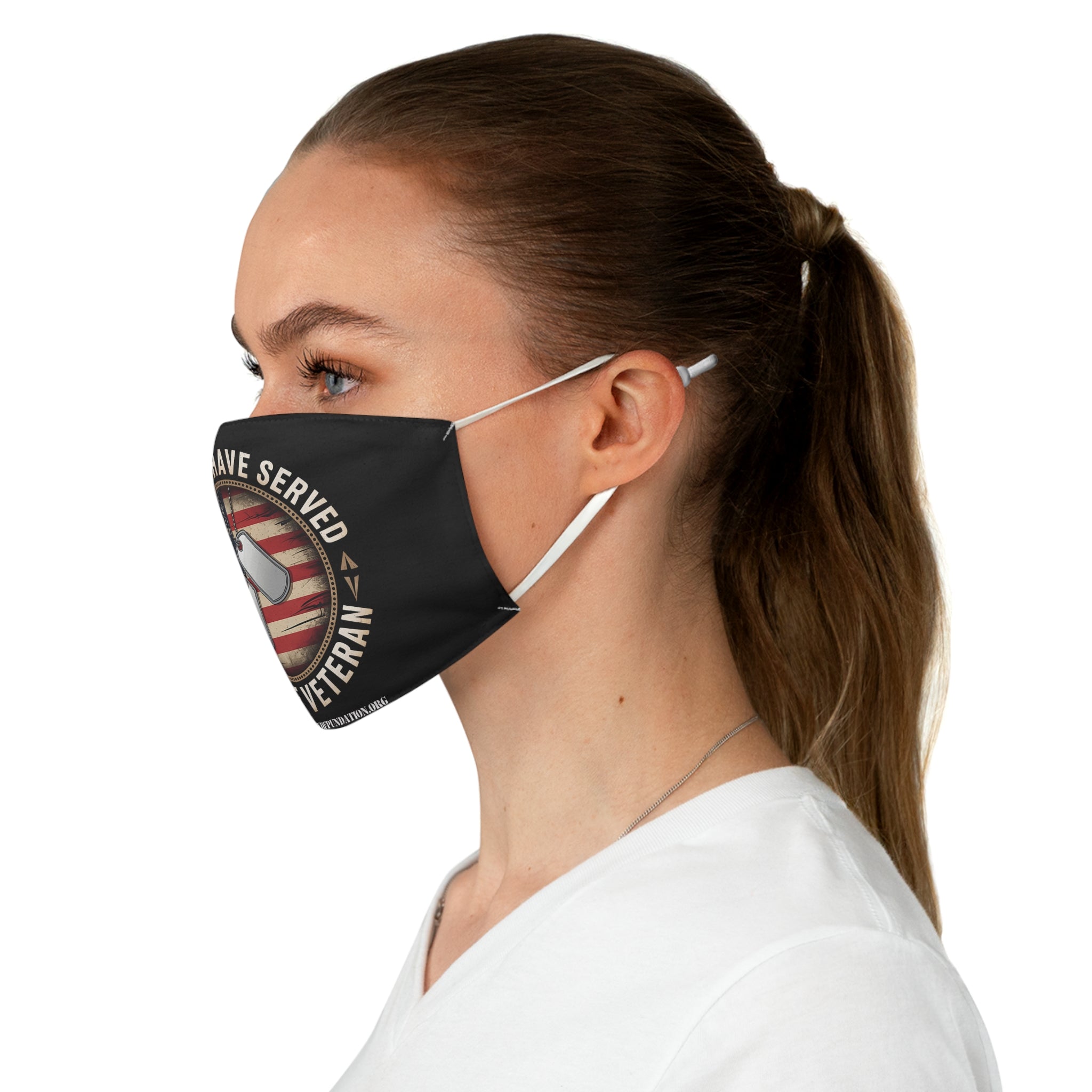 Proud to Have Served – Female Veteran American Flag Face Mask