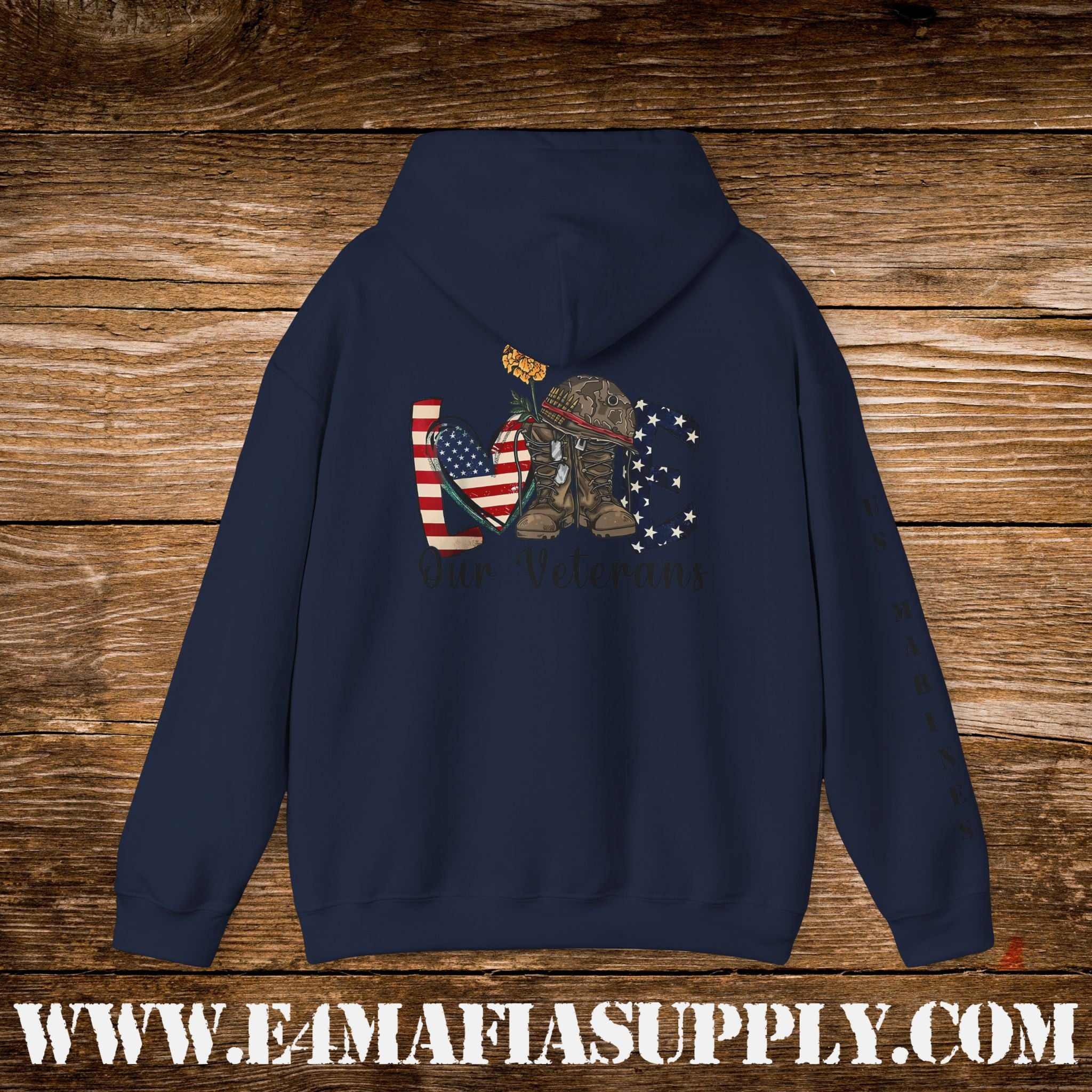 Love Our Veterans US Marines Memorial Hoodie