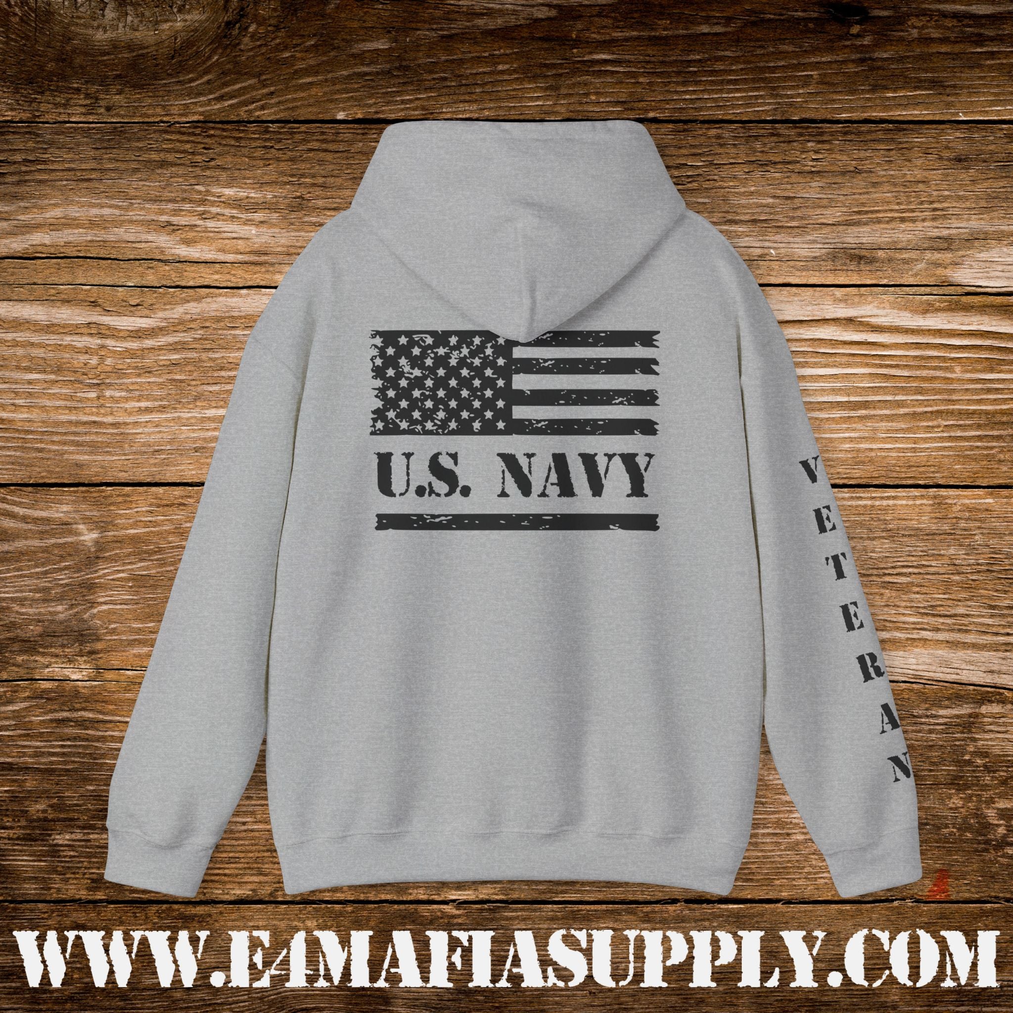 “Navy Veteran Flag” Military Pride Hoodie
