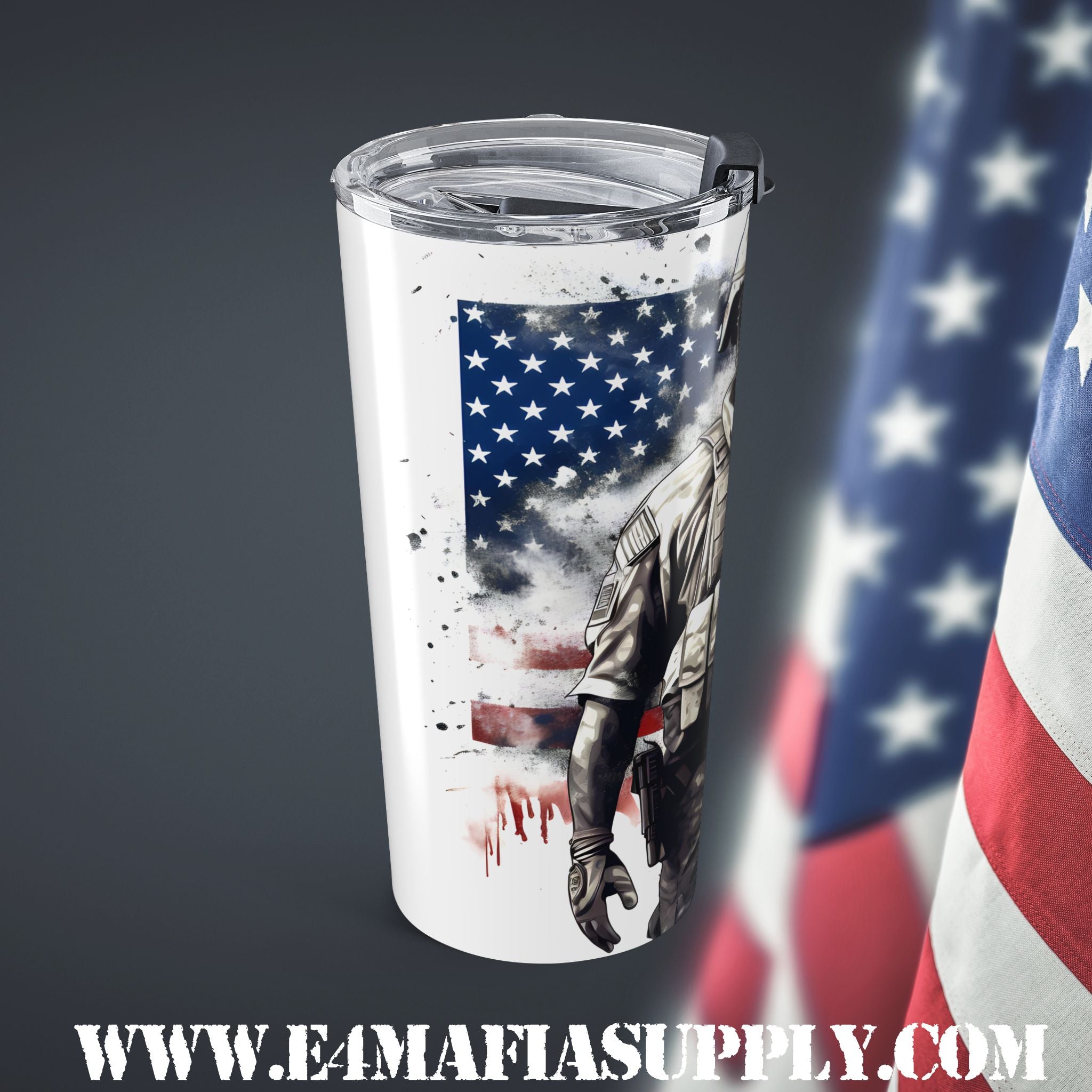 Frontline Hero — Patriotic Soldier Tumbler for the Brave and Unbreakable