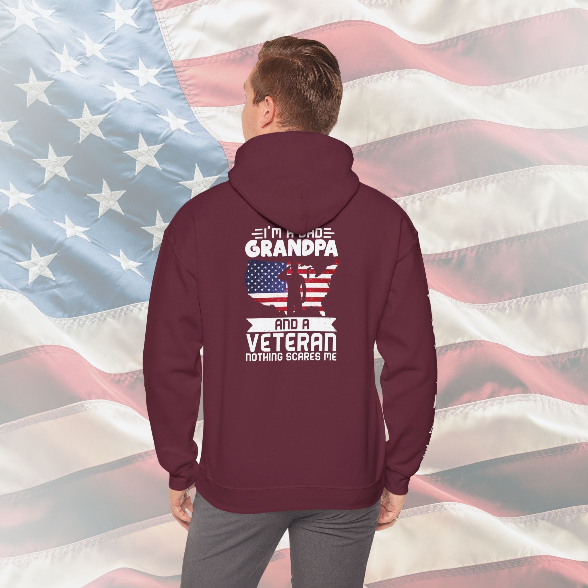 Grandpa and a Veteran Nothing Scares Me Hoodie