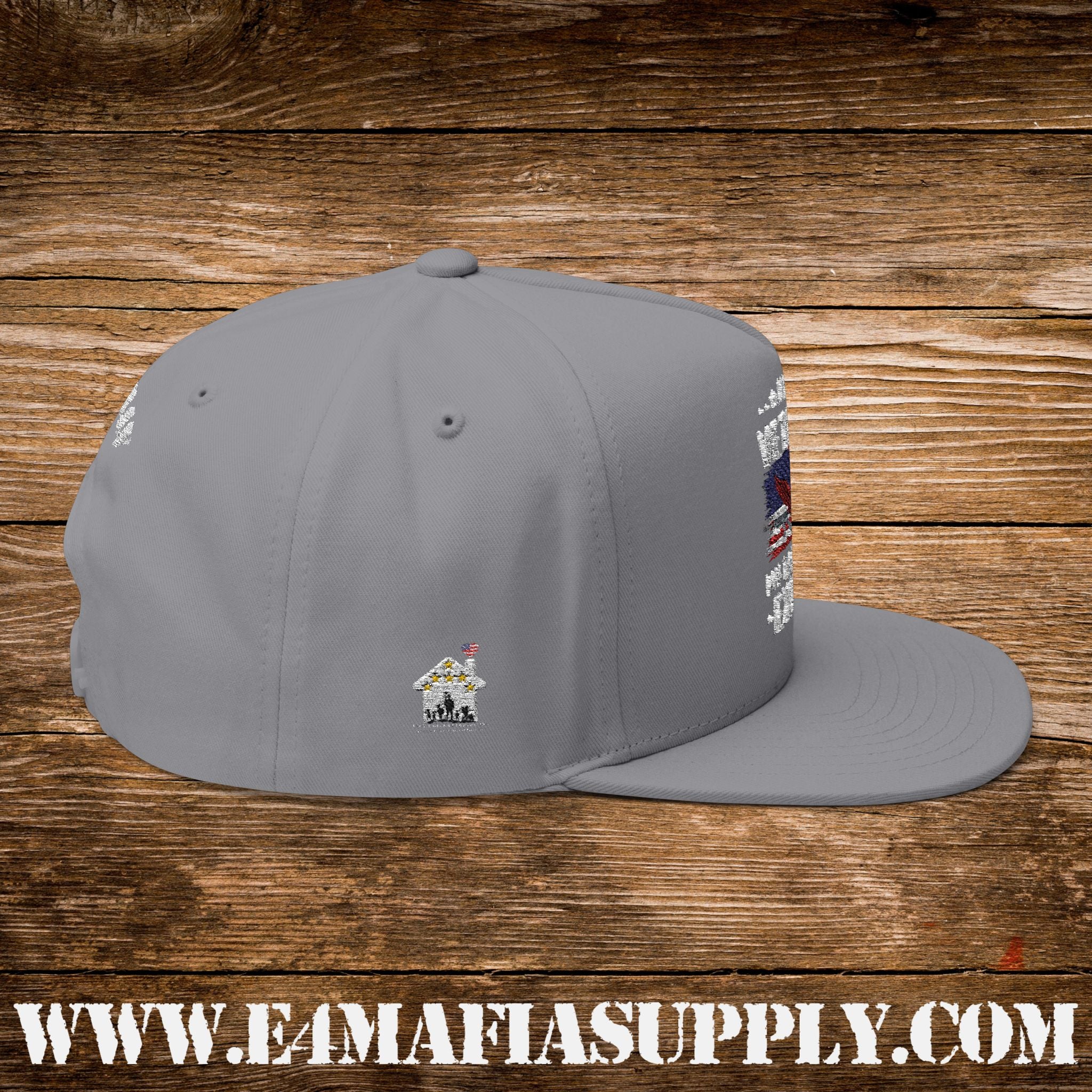 “I’m a Veteran – My Oath Never Expires” Patriotic Flat Bill Cap with American Flag