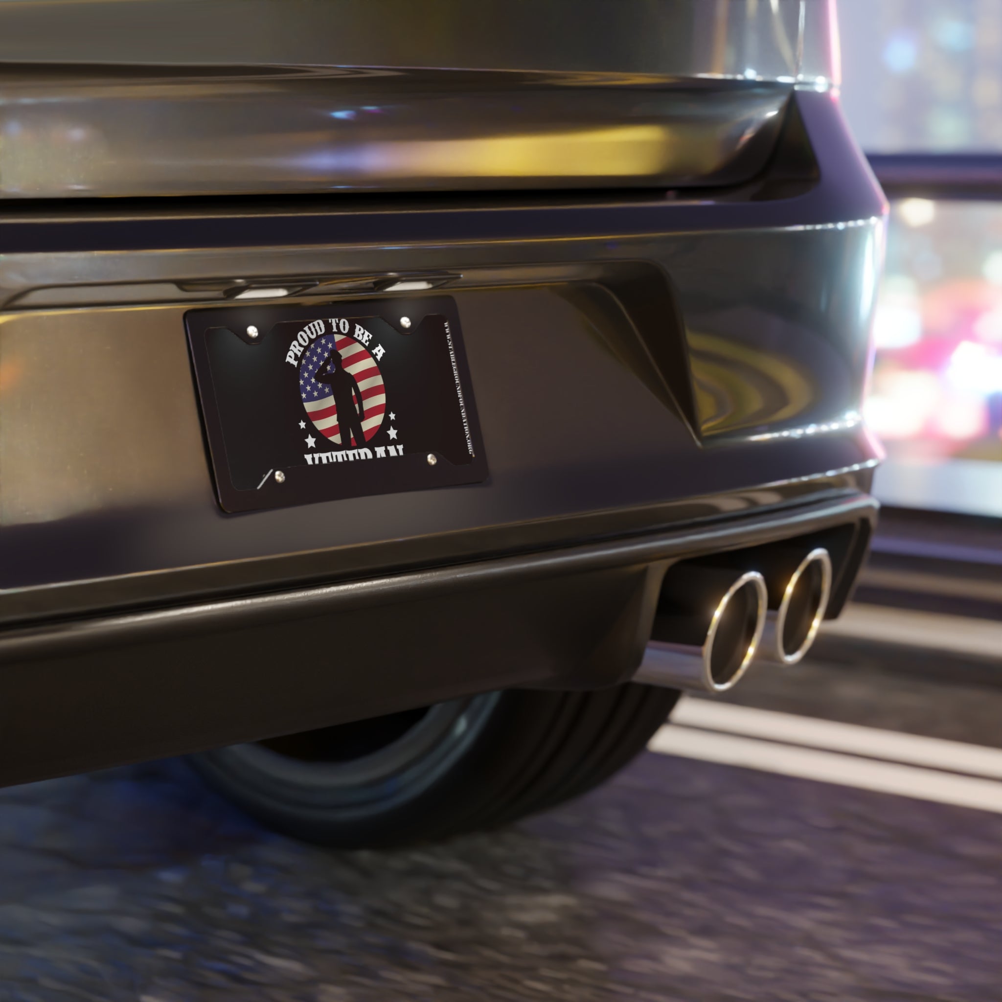 Proud to Be a Veteran License Plate – Patriotic Salute Car Tag