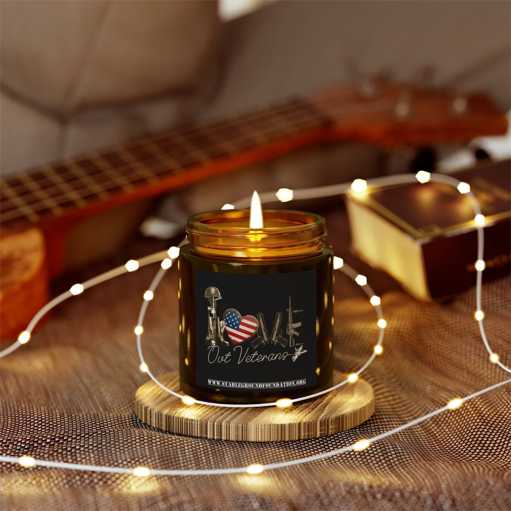 Love Our Veterans Battlefield Cross Candle – Light in Honor of the Fallen
