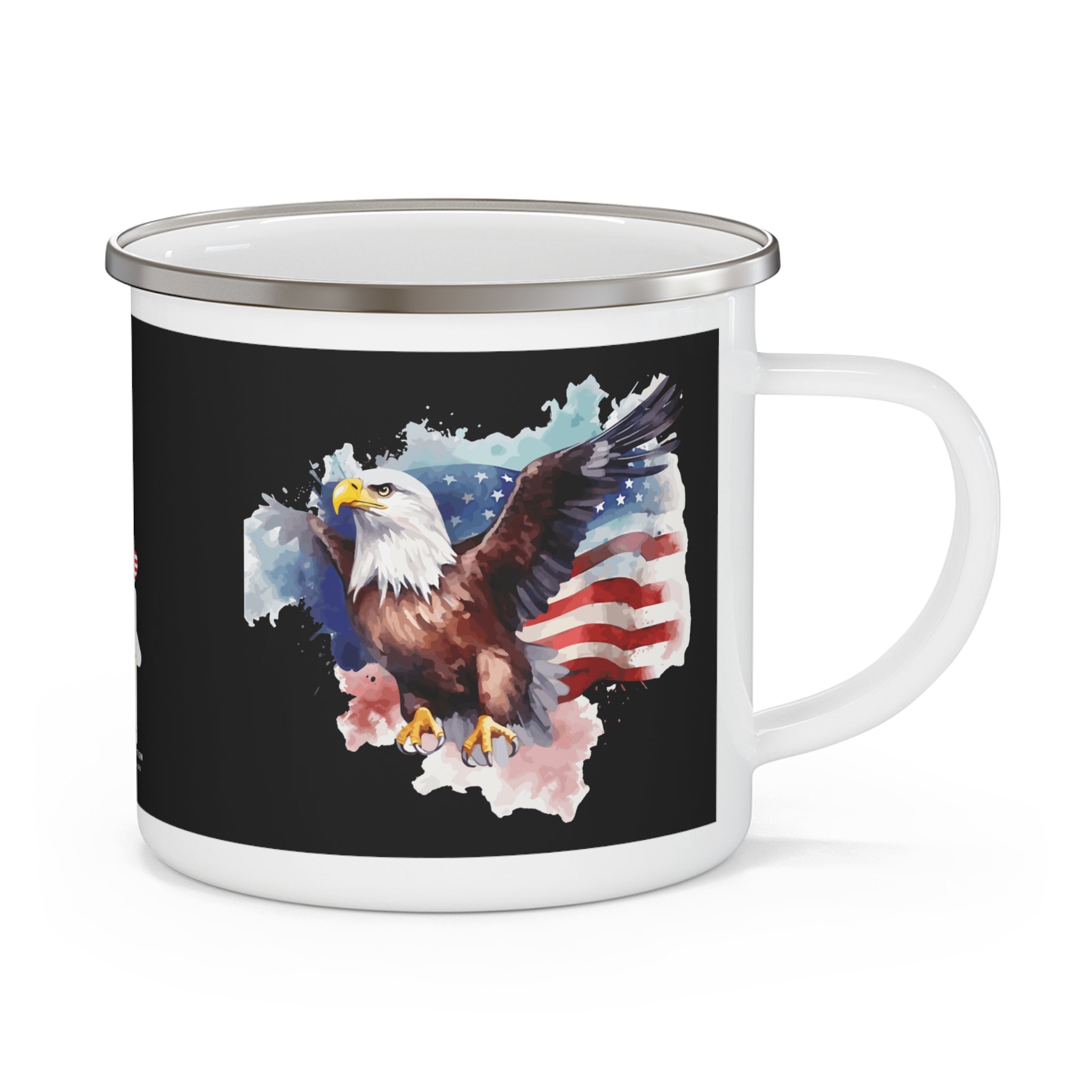 Freedom Eagle Coffee Cup – Bold American Flag Enamel Mug