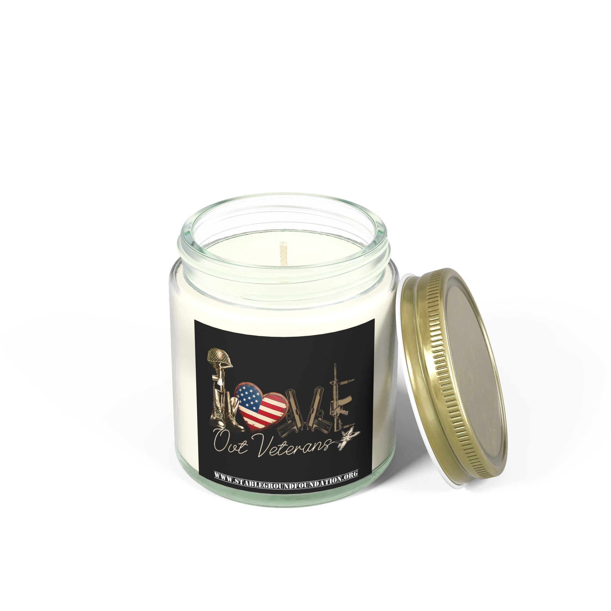 Love Our Veterans Battlefield Cross Candle – Light in Honor of the Fallen