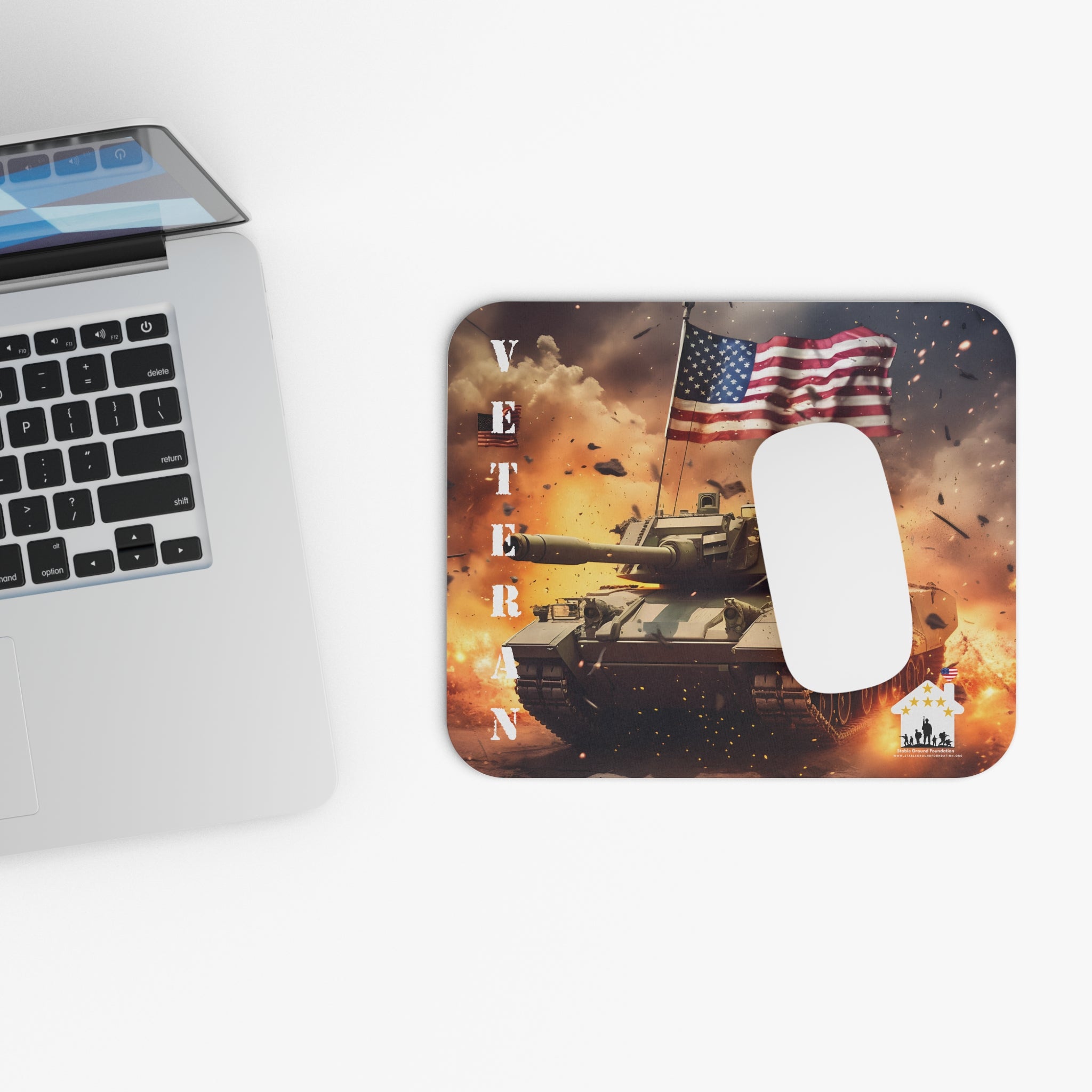 Battle-Ready Pride – American Veteran Tank Mouse Pad