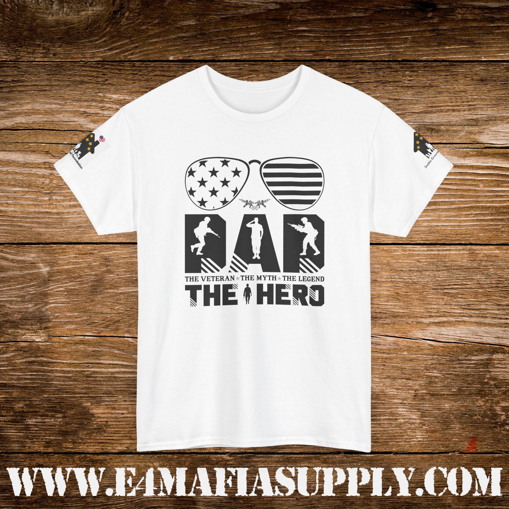 “The Veteran. The Myth. The Legend. The Hero.” – Patriotic Military Sunglasses T-Shirt