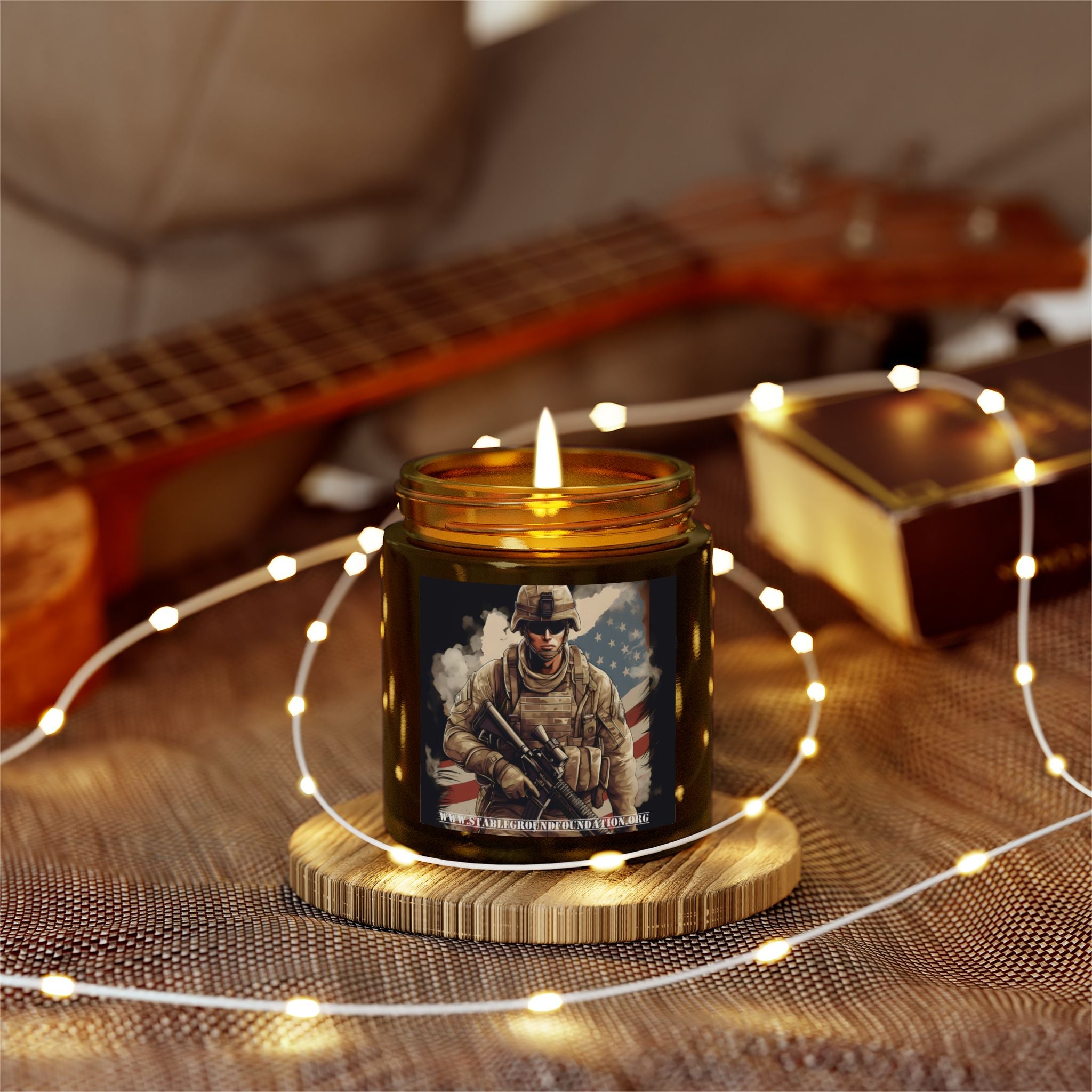 American Soldier Patriotic Candle | Military Hero Gift for Veterans