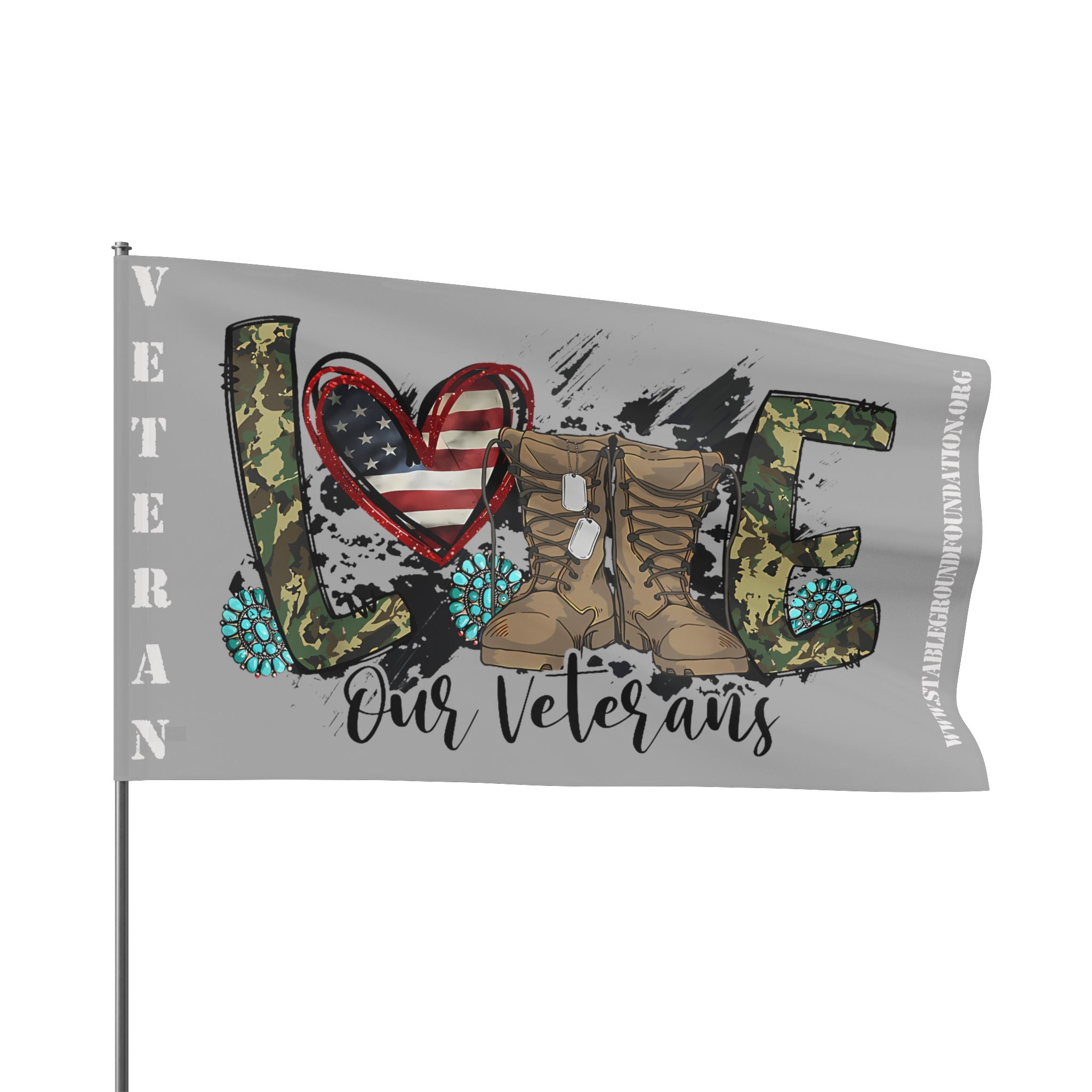 Love Our Veterans Flag – Patriotic Military Appreciation Flag
