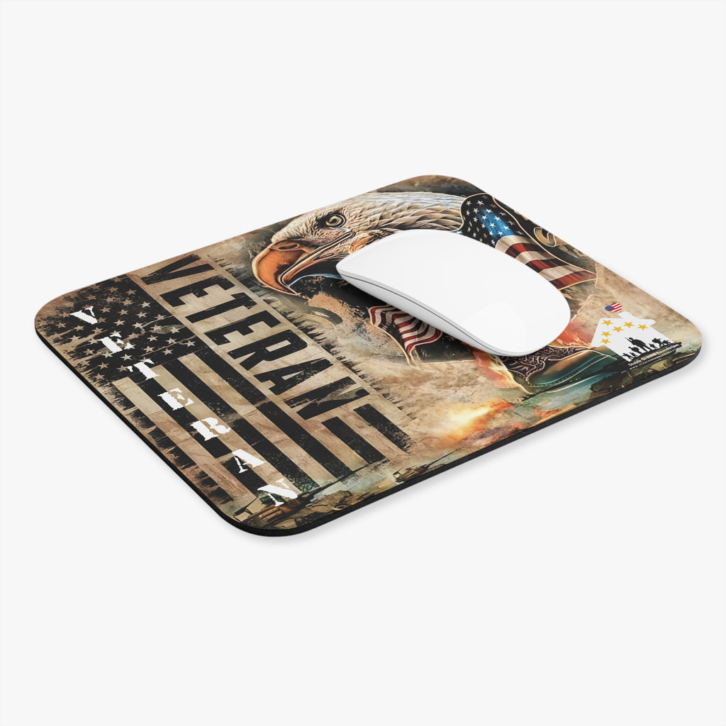 Veteran Eagle & Flag Memorial Mouse Pad – Honor, Freedom, and American Pride