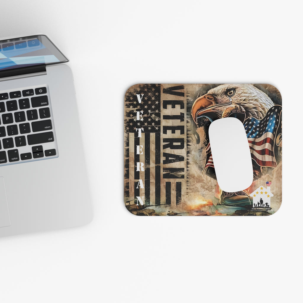 Veteran Eagle & Flag Memorial Mouse Pad – Honor, Freedom, and American Pride