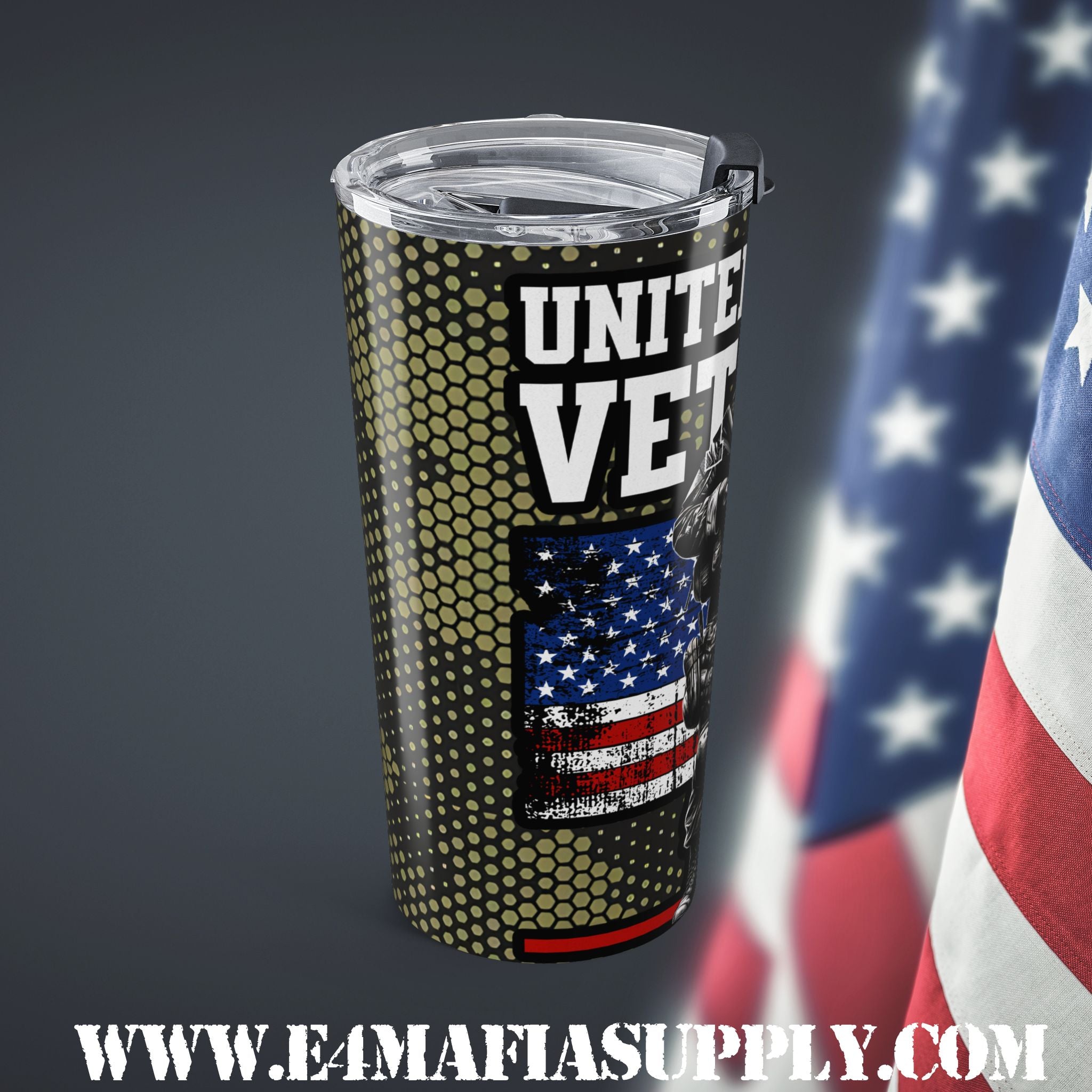 United States Veteran — Patriotic Soldier Tumbler Built for the Brave