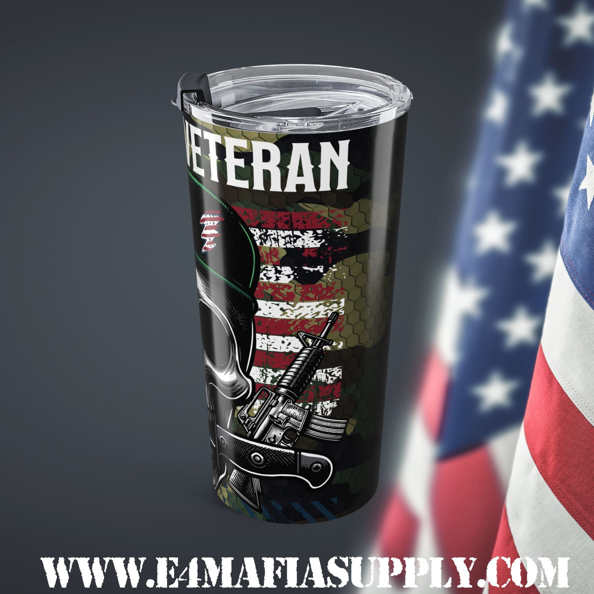 Special Forces Spirit — American Veteran Skull Tumbler with Attitude