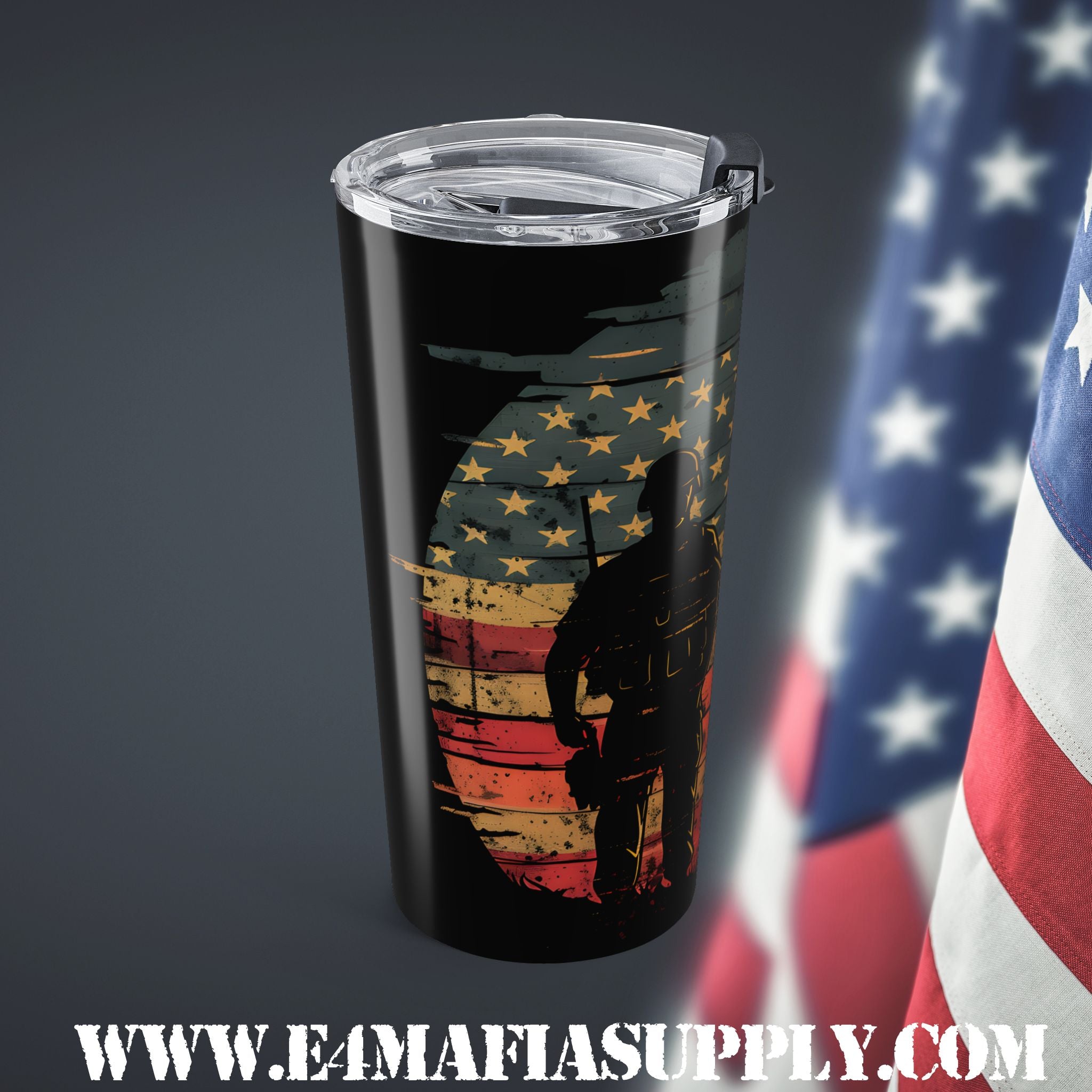 Honor & Sacrifice — Patriotic Soldier Kneeling Tumbler That Speaks Without Words