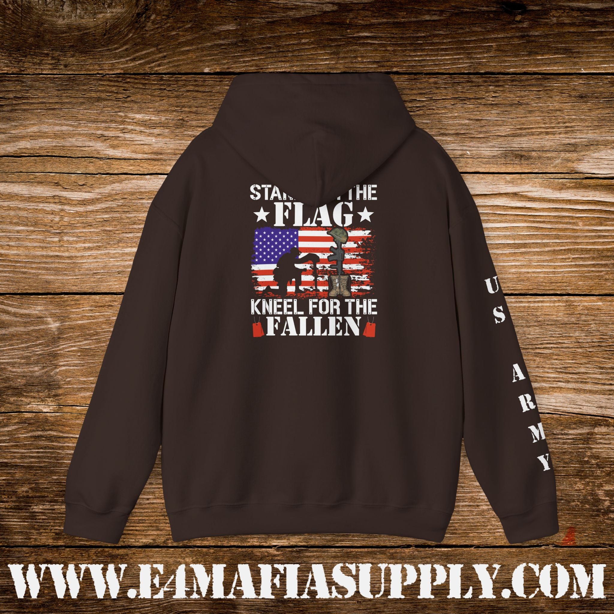 Stand for the Flag, Kneel for the Fallen – US Army Hoodie