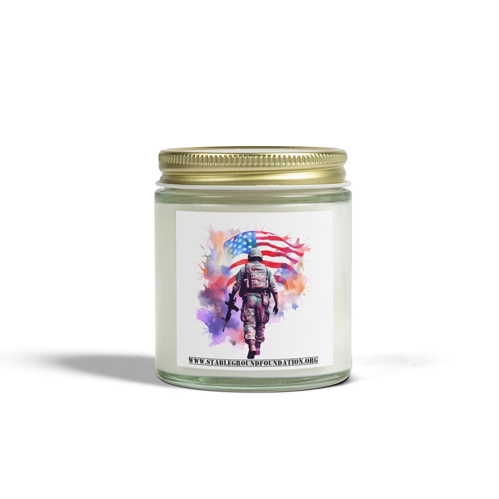 Watercolor Soldier Candle – Honor, Courage, and Freedom in Every Flame