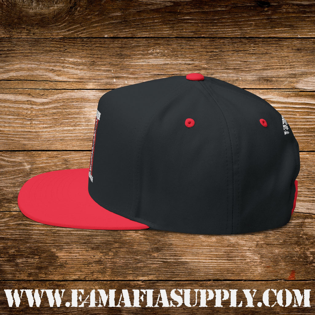 Patriotic “Home of the Free Because of the Brave” Flat Bill Cap with American Flag