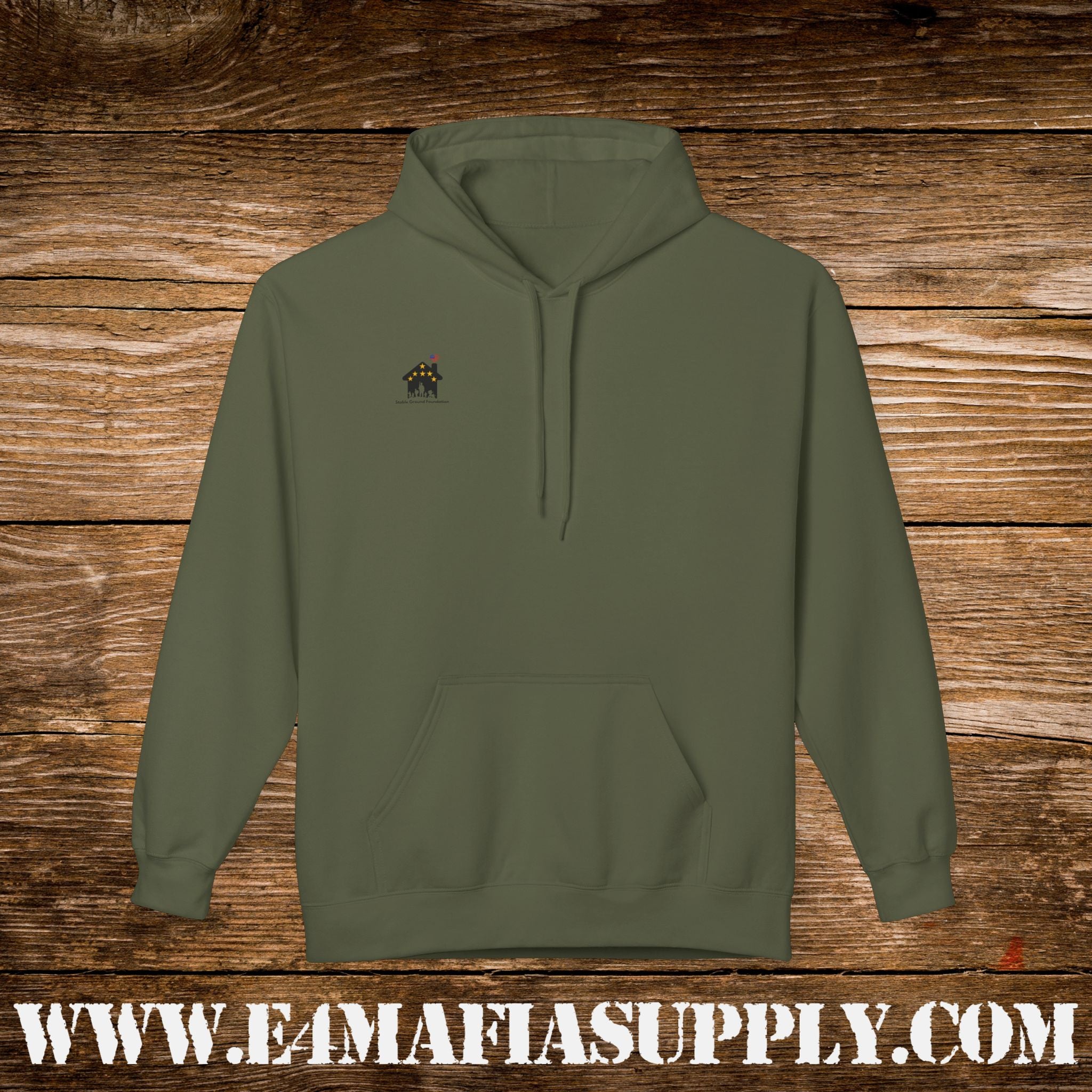 “Heroes Don’t Wear Capes – They Wear Dog Tags & Combat Boots” Patriotic Camo Military Hoodie