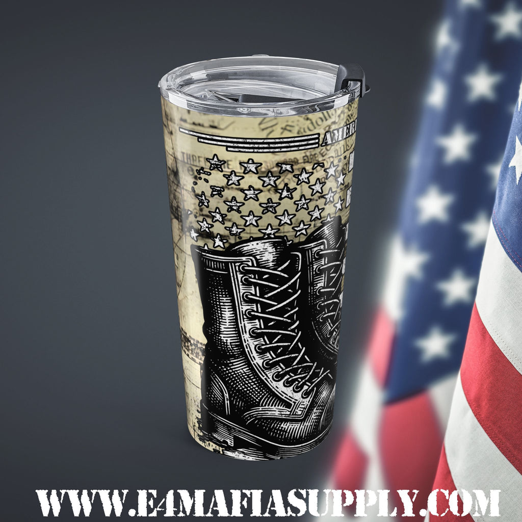Never Forgotten — American Veteran Tumbler Honoring the Fallen and the Brave