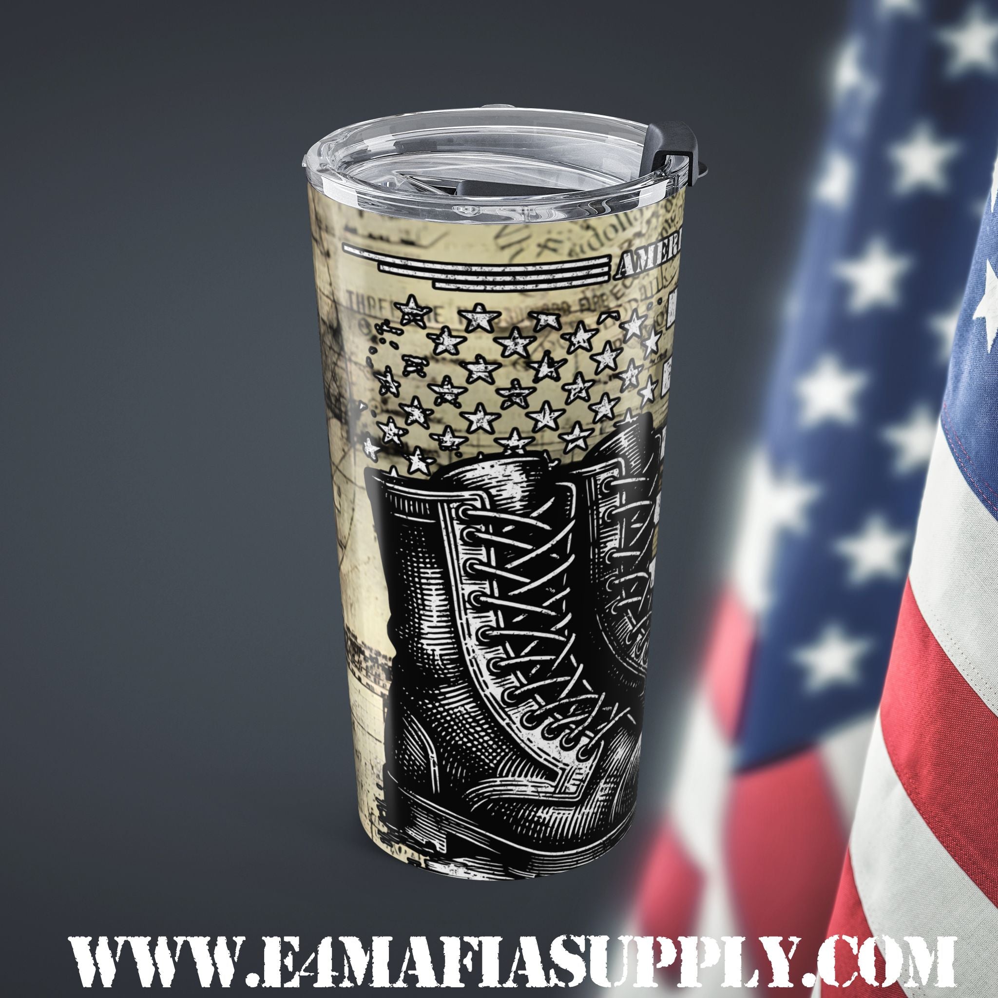 Never Forgotten — American Veteran Tumbler Honoring the Fallen and the Brave
