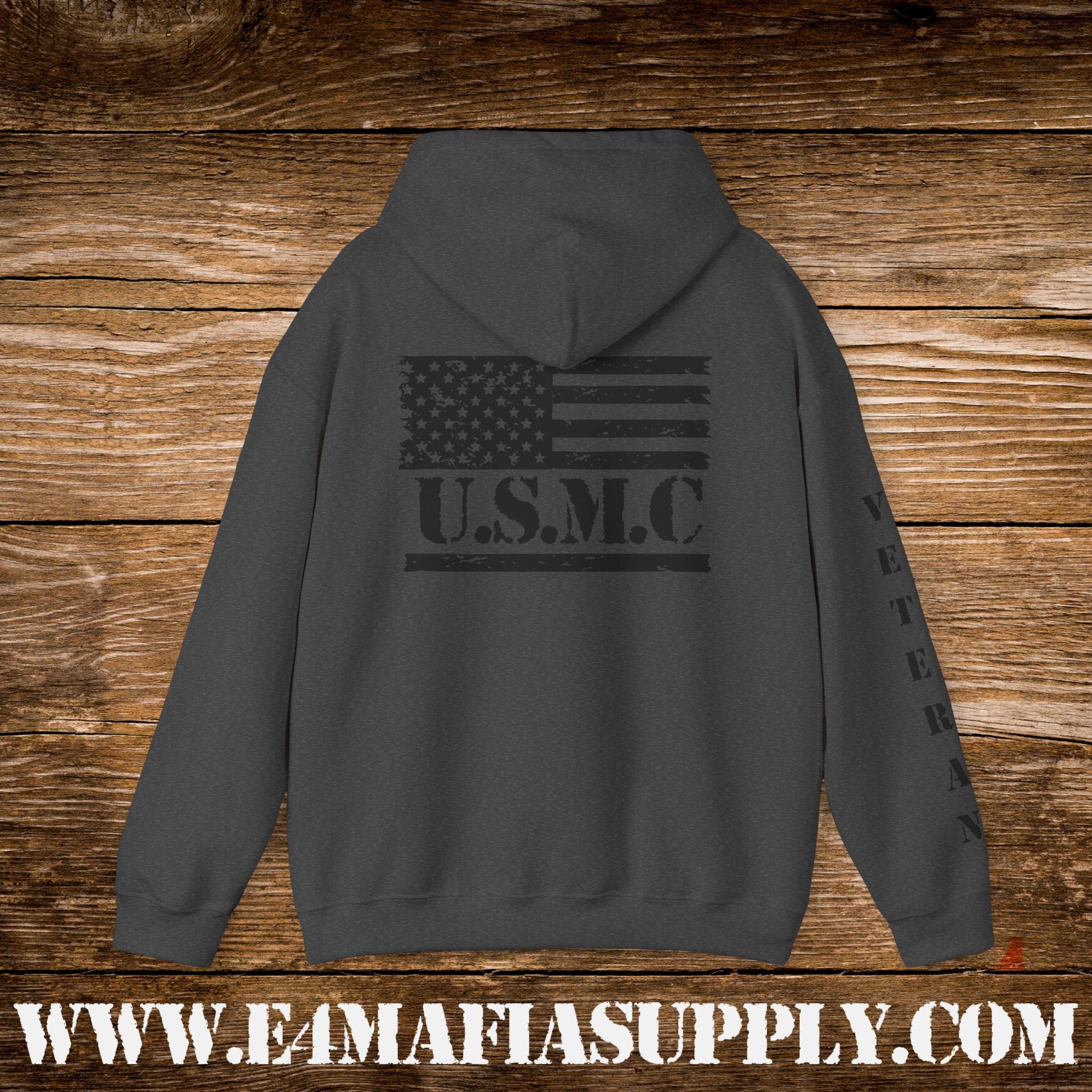 “USMC Veteran Flag” Military Pride Hoodie